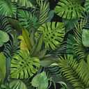 CHIHUT Black Tropical Leaf Wallpaper Peel and Stick Green Palm Leaf Wallpaper for Bedroom Self Adhesive Removable Jungle Contact Paper Waterproof Decorative Botanical Wall Paper Mural 17.7x100