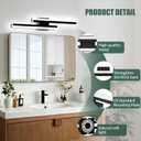 32inch Led Bathroom Vanity Light Bar, Matte Black 6000K Vanity Lights for Bathroom, Modern Bathroom Light Fixtures Over Mirror Black Led Bath Lighting Fixtures