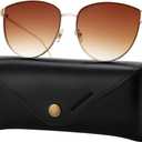 Oversized Sunglasses for Women, Mirrored Cat Eye Sunglasses with Rimless Design U225