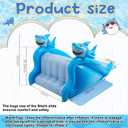 Seenelling 98 Inch Giant Inflatable Shark Pool Slide, Extra Large Inflatable Water Slide, Fun Outdoor Water Play Summer Swimming Pool Play Center Parties for Adults