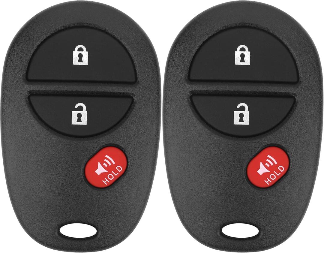 Key Fob Replacement for 2008-2013 Toyota Highlander/ 08-18 Sequoia/ 04-17 Sienna/ 05-16 Tacoma/ 07-18 Tundra Car Keyless Entry Remote Control,GQ43VT20T,3 Buttons,2Pcs