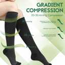 SONORAN Bamboo Viscose Compression Socks for Women & Men (6 Pairs) 20-30 mmHg Knee High Support for Nurses Travel Pregnant (Large-X-Large)