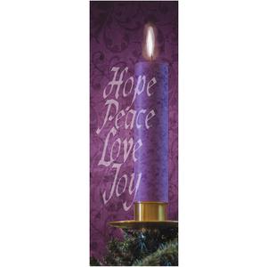 Christian Brands Celebration Banner – Jacquard “Hope Peace and Love” Church Banner, 2' x 6'