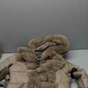 RISISSIDA Women Cold-resistant Winter Fur Lined Coat,Puffer Jacket with Long Fur Trim Hooded,Warm Leather Bubble Overcoat, Medium