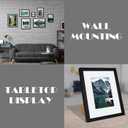 Hongkee 5x5 Picture Frame with Real Glass - Display Pictures 4x4 with Mat or 5 x 5 without Mat, Photo Frame for Wall or Table Top Display(Black, 3 Pack)