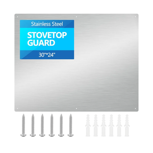 30" x 24" Thicken Heavy Range Hoods Stainless Steel Backsplash,Panel Splatter Guard for Stovetop,6 Pre Drilled Holes for Easy Installation,Keep the Walls Clean, Bright and Beautiful (30" x 24")