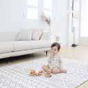 Baby Care Play Mat (Medium, Nordic Trails - Tribal) 73 x 49 Original One-Piece Reversible Rollable Waterproof Firm PVC Play Mat for Infants, Babies, Toddler, and Kids