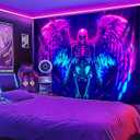 BVBOX Blacklight Tapestry,WingTapestry Glow In The Dark,UV Reactive Black Light Upright Posters Wall Hanging for Bedroom Dorm Living Room Backdrop Decor (wing13, 90L x 70W)