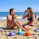 Uarzt Beach Vacation Essentials Accessories - Sand Coasters Drink Cup Holders, 5-Pack, Multicolor, Must-Haves for Women, Adults, Family, and Friends