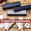 Teling 4 Pcs Coin Storage Box 2x2inch Flip Holders Collectors Coin Supplies Holders for Cents Collection Cardboard(Blue)