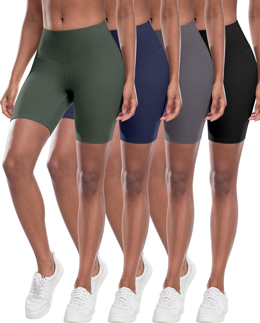 CHRLEISURE High Waisted Spandex Biker Shorts, Workout Booty Soft Yoga Shorts for Women (XL)