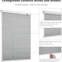 Changshade Cordless Cellular Shades, Light Filtering Honeycomb Shades for Windows, Pull Down Pleated Blinds, Easy to Install for Indoor Windows and French Doors,27" W x 48" H, Grey