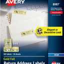 Avery Printable Return Address Labels, 0.75" x 2.25", Gold Foil, 300 Blank Mailing Labels (08987)