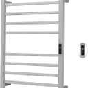 Heated Towel Racks for Bathroom, Wall Mounted Electric Towel Warmer Racks with Timer & Temperature Control, 10 Bar Stainless Steel Towel Heater for Bathroom, Brushed Plug-in