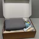 Blissful Diary Baby Play Gym & Activity Mat, 5 Developmental Zones Wooden Tummy Time Mat with 5 Detachable Sensory Toys for Motor Skills & Sensory Development, Baby Essentials Shower Gift (Gray Round)