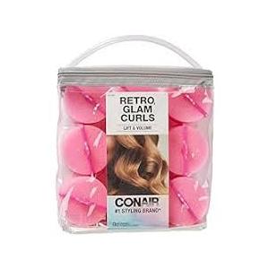 Conair Foam Hair Rollers - 9 Large Pink & 48 Assorted Size & Color Rollers with Storage Cases