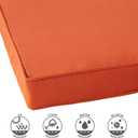 Outdoor 18 inch Square Patio Dining Chair Pads Comfortable Fiber-Filled Seat Cushions with Ties, Reversible Polyester Fabric - Rust, Set of 4