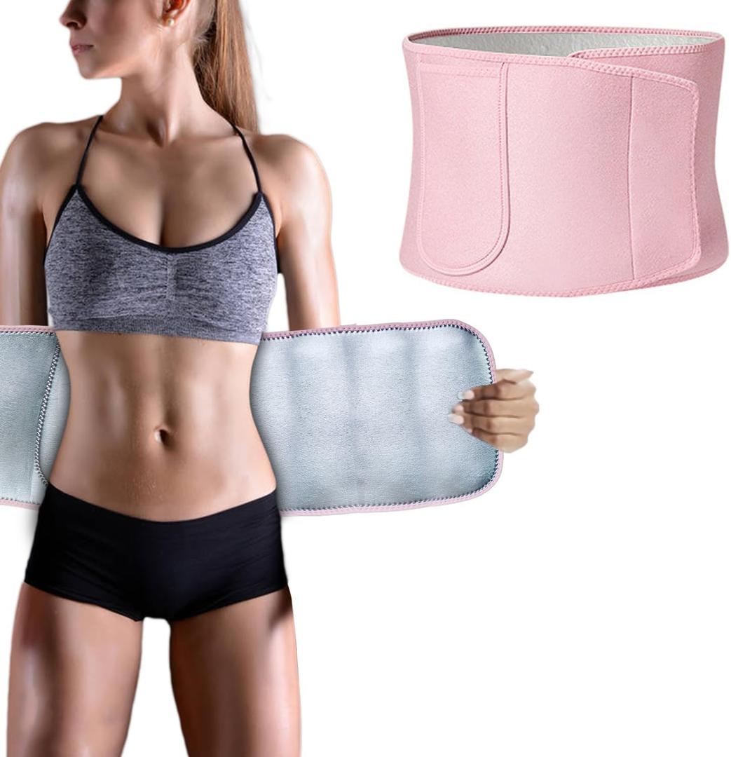 Waist Trainer for Women Lower Belly Fat Sweat Band for Stomach Weight Loss Sweat Waist Trainer for Women Working Out (Pink)
