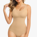 Nebility Womens' Waist Trainer Seamless Round Neck Tummy Control Shapewear Bodysuit Size M