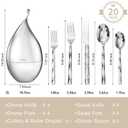 KINGSTONE 20 Piece Silverware Set with Storage Organizer, 18/10 Steel