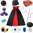 Heyzeibo Magic Kit for Kids  Magic Tricks Games Toy for Girls & Boys, Magician Pretend Play Dress Up Set with Magic Props & More Magic Tricks, Instruction Manual, for Beginners Toddlers
