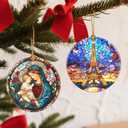3 x Christmas Ornaments, Eiffel Tower Ornament, Christmas Tree Ornaments, Xmas Decorations, Holiday Decorations, Eiffel Tower Lover Gifts, Holiday Party Gifts, and Xmas Gift Ideas