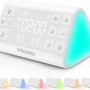 Sound Machine, White Noise Machine with Alarm Clock, 35 Soothing Sounds, 8 Wake Up Sounds, 7 Night Lights, Timer & Memory Function, Portable Sleep Sound Machine for Adults Bedroom