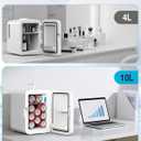 Antarctic Star Compact Mini Fridge, 10L Portable Small Refrigerator, 2.6 Gal Mini Fridge with AC/DC Adapters, Small Cosmetics Cooler for Beverage, Food, Makeup, Bedroom, Office, Dorm, White