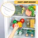 CiWiVOKi 12 Pack Clear Plastic Storage Bins, Acrylic Organizer and Containers with Handle for Pantry, Cabinet, Closet, Refrigerator, Freezer, Bathroom, Kitchen Under Sink Storage
