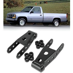2-3" Suspension Rear Drop Lowering Shackles kit Leaf Spring Drop Shackle Kit Compatible with Chevy Silverado GMC Sierra 1500 C1500 K1500 Dodge Ram Replaces 6400 410520