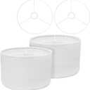 Drum Lamp Shades (Spider Fitter & E27/E26/E14 Fitter) for Table Lamps 13" Top x 13" Bottom x 9.8" High White Lampshade Set of 2 Lamp Shade for Floor Lamps Bedside Lamps, White, Assembly Required