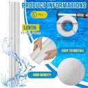 Hanaive 2 Pcs Jumbo Pool Foam Noodles Bulk 40 Inch x 4.1 Inch Large Swimming Noodles Tube Hollow Core Swim Noodle for Floating Craft Projects Pre Slit Clamp Protection Padding Bumper (White)