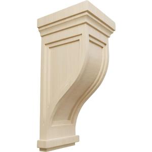 Ekena Millwork COR07X08X17TRRW Traditional Recessed Wood Corbels, 7 1/2"W x 8"D x 17"H, Rubberwood