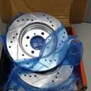 A-Premium 10.32 inch(262 mm) Front Drilled and Slotted Disc Brake Rotors + Ceramic Pads Kit Compatible with Select Honda Models - Civic del Sol 1994 1995 1996 1997 1.6L, Fit 2007 2008 1.5L 6-PC Set