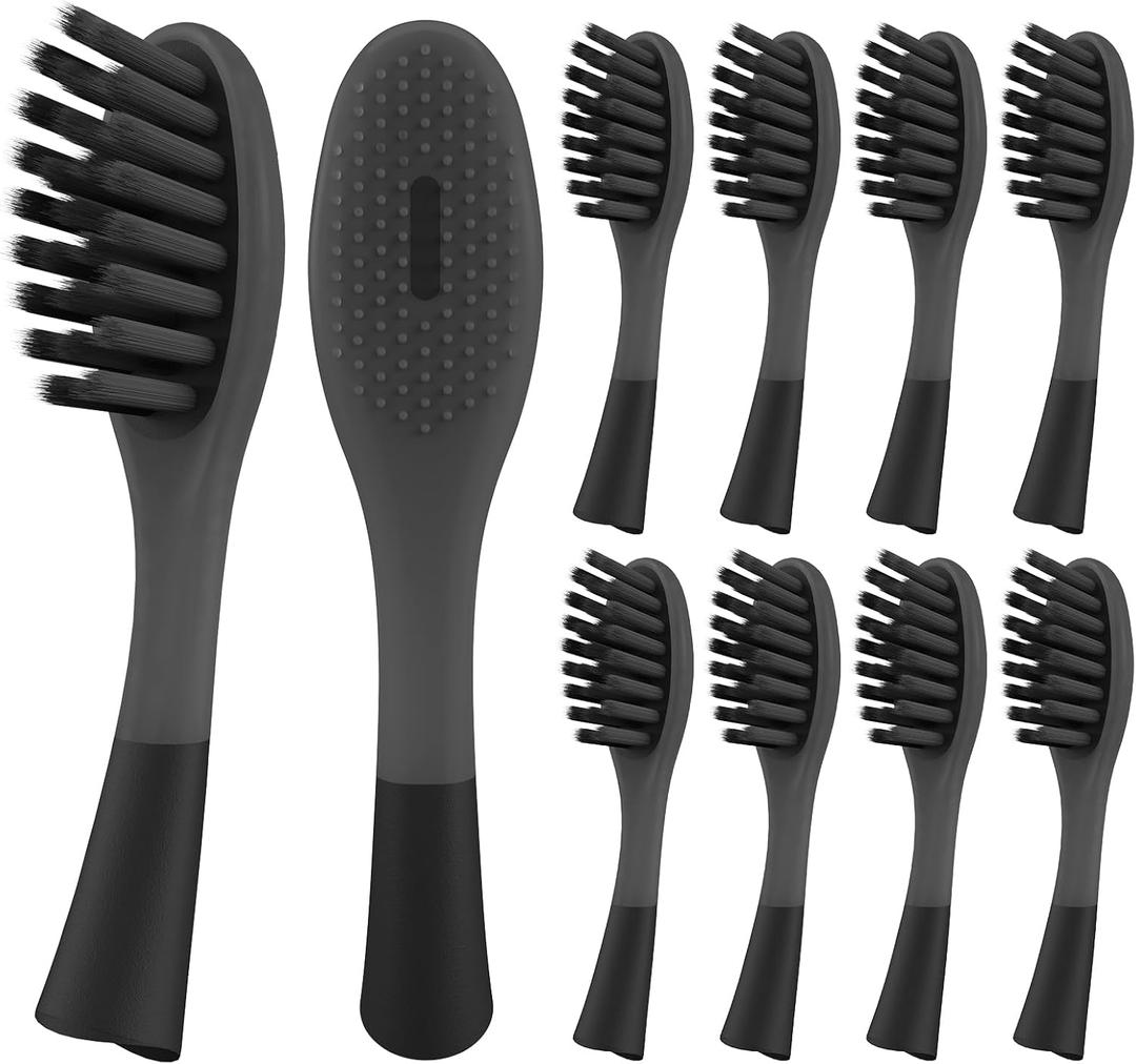 Replacement Toothbrush Heads Compatible with Colgate Keep Charcoal - Soft Brush Heads Compatible with Colgate Keep Manual Toothbrush for Adults, 5 Pack