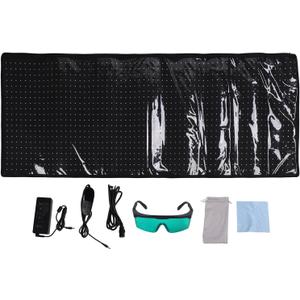 Red Light Therapys Mat for Body, 1280LED 660nm 850nm Near Infrared Light Mat Adjustable Brightness Near Infrared Light Yoga Pad with Timer for Full Body Pain US Plug 100 to 240V