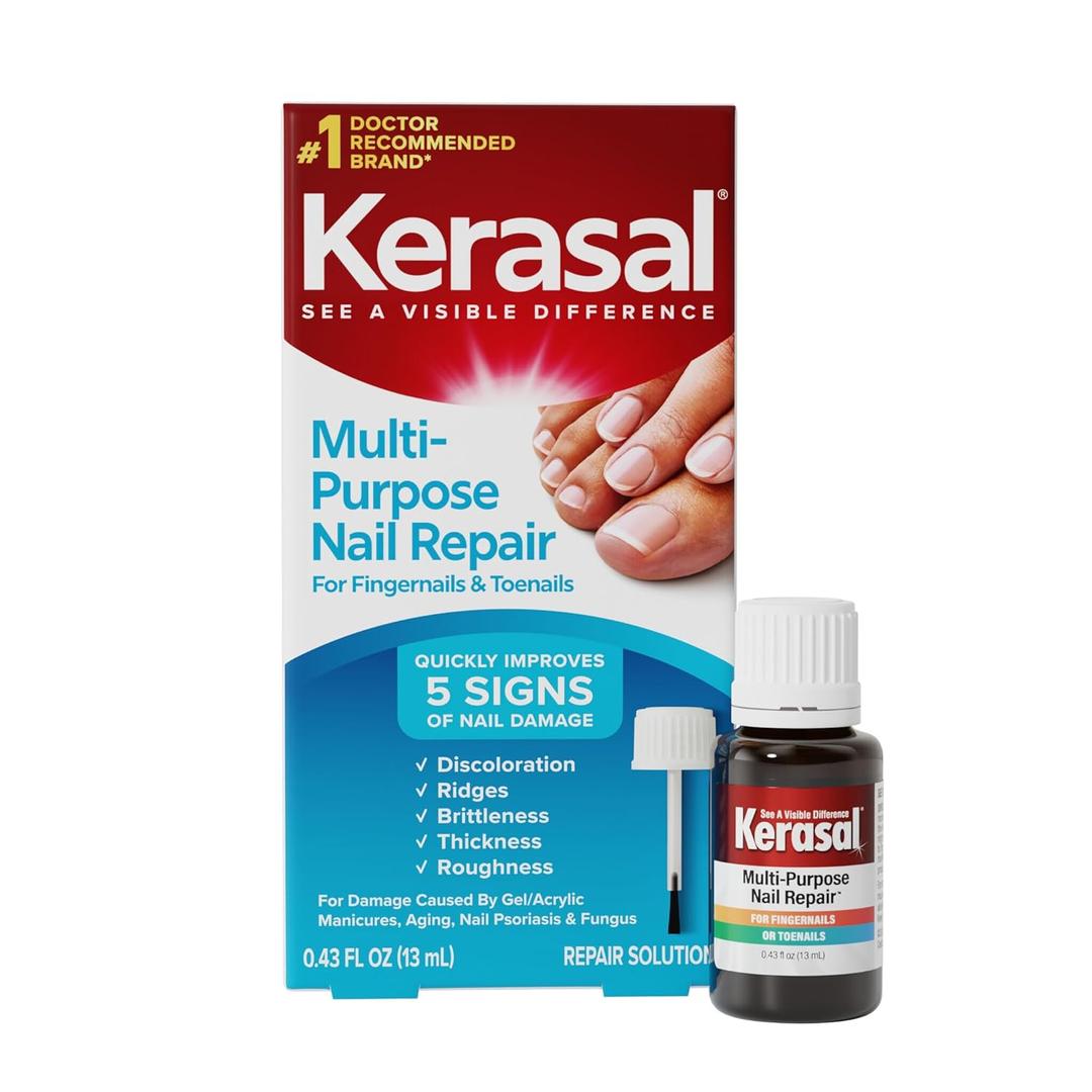 Kerasal Multi-Purpose Nail Repair, Nail Solution for Discolored and Damaged Nails, 0.43 fl oz