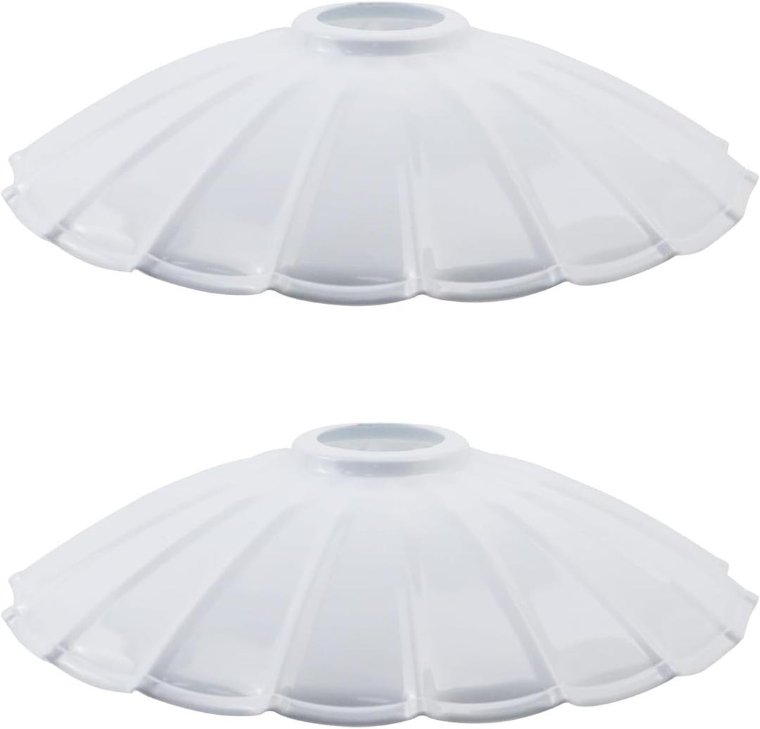 Crapyt 2 Pcs 9.84" Metal Cone Lamp Shades Iron Lampshade Industrial Pendant Light Shade Replacement Vintage Bulb Guard for Pendant Light Table Lamp Hanging Ceiling(White)