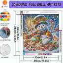 JJBSWYMT Christmas Diamond Art Kits for Adults,5D Winter Snowman Diamond Painting Kits for Adults Beginners, DIY Full Drill Diamond Painting Gem Art and Crafts, Home Wall Decor 14x14 Inch