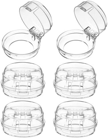 6 Pack Stove Knob Safety Covers for Child Universal Size Gas Stove Knob Covers with Adhesive Clear Kitchen Oven Knob Locks for Baby and Pet Proof