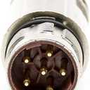 M23 6Pin Male Connector Straight Solder Type, Industrial Cable Shielding Power Signal Transmission Connector for Heavy Duty Industrial Equipment, Machinery Assemblers, Automation Devices