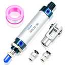 TAILONZ PNEUMATIC 32mm Bore 50mm Stroke Air Cylinder Double Action with Y Connector and 2Pcs 8mm Fitting MAL32x50