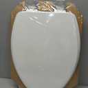 Bemis Ashland Modern Wood Toilet Seat with Decorative Edge, Slow Close, Secure Hinges, Made in USA, Elongated, White