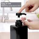 12 Pack Shampoo and Conditioner Dispenser Bottles, 8 Pack 22 Oz and 4 Pack 8 Oz Refillable Square Plastic Pump Bottles for Dispensing Lotions, Shampoo, Conditioner, Body Wash (Black)