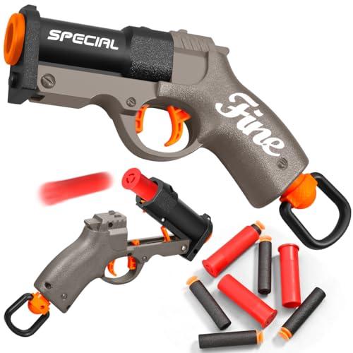 YUCCKYOU Shell ejecting Pistol Soft Bullet Toy Gun Cheap Cool Stuff Realistic Look Real Hand Guns Stress Shot Dart Fake Shooting Game for Adult Under 10 Dollar Gifts for Age 14 Years Old (Gray)