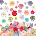 200pcs Mini Faux Flower Heads Artificial Flower Heads Small Silk Flower Fake Daisy Peony Flowers for Craft Garland Wedding Party Supply Home Decoration