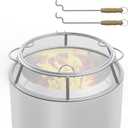 SafBbcue Fire Pit Spark Screen for Solo Stove Bonfire Shield Accessories, Stainless Steel Fire Pit Protector Mesh Screen for Solo Stove Bonfire Screen Cover, Round Spark Screen with Removal Tools