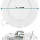 LUXRITE 4 Inch Ultra Thin LED Recessed Light with Junction Box, 10W, CCT Color Selectable 2700K | 3000K | 3500K | 4000K | 5000K, Dimmable Wafer Lights, 750 Lumens, ETL & Energy Star, IC Rated