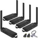 Wireless HDMI 4 Receiver and Transmitter USB-C Extender Kit,Plug & Play 165FT Portable 2.4G/5G Wirelessly Simultaneous Expansion for Multiple Screens from Laptop and Camera to TVs,Projectors