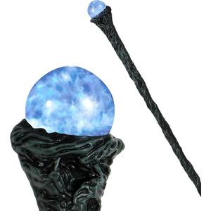 Spooktacular Creations Halloween LED Witch Staff, Light Up Magic Vintage Walking Cane Prop Stick Accessory for Halloween Wizard Dress Up Party Costume